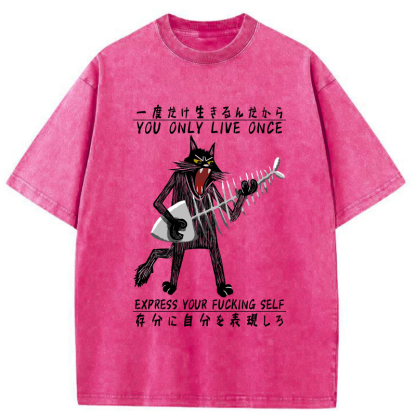 Tokyo-Tiger You Only Live Once Washed T-Shirt