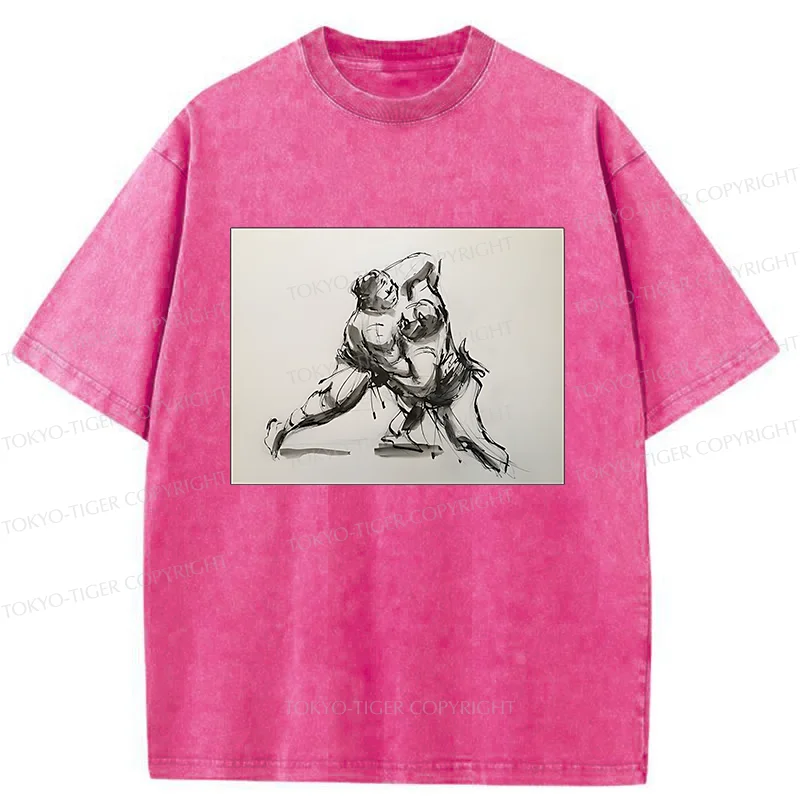 Tokyo-Tiger Sumo Sketch Washed T-Shirt