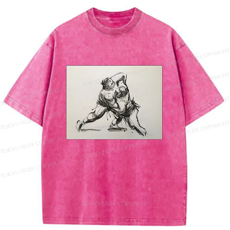 Tokyo-Tiger Sumo Sketch Washed T-Shirt