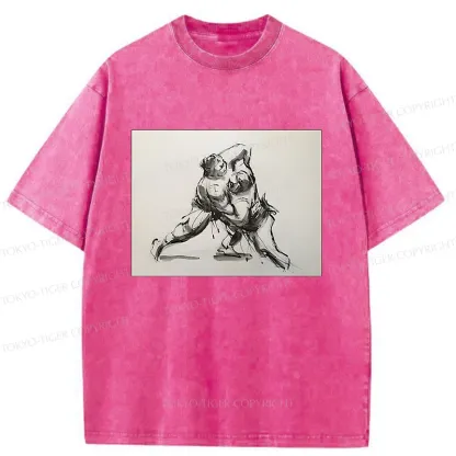 Tokyo-Tiger Sumo Sketch Washed T-Shirt