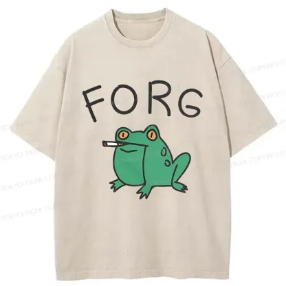 Tokyo-Tiger Smoking Frog Washed T-Shirt