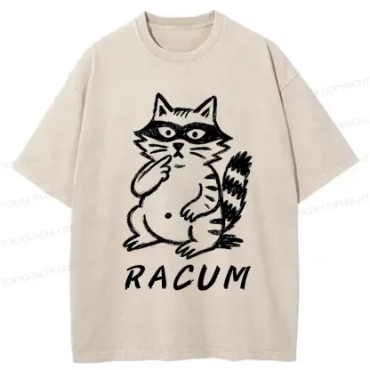 Tokyo-Tiger Cunning Raccoon Washed T-Shirt