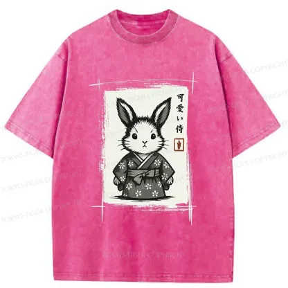 Tokyo-Tiger Woodcut Bunny Washed T-Shirt