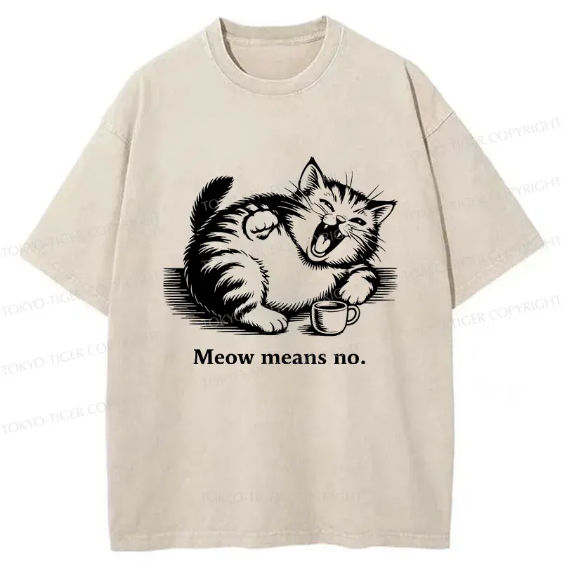 Tokyo-Tiger Laughing Cat Washed T-Shirt