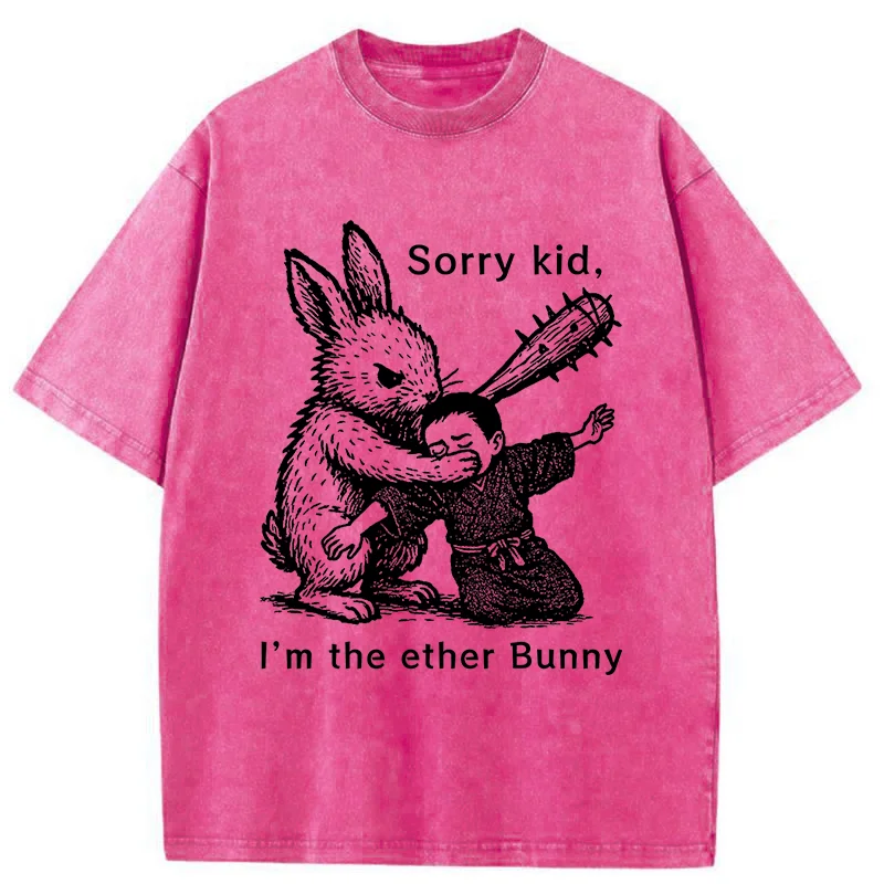 Tokyo-Tiger Bad Rabbit Funny Washed T-Shirt