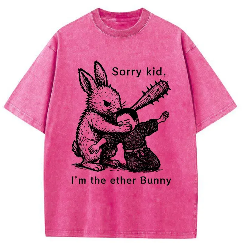 Tokyo-Tiger Bad Rabbit Funny Washed T-Shirt