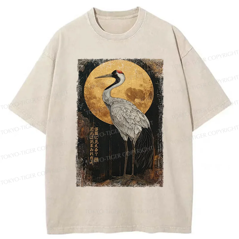 Tokyo-Tiger Vintage Japanese Crane Washed T-Shirt