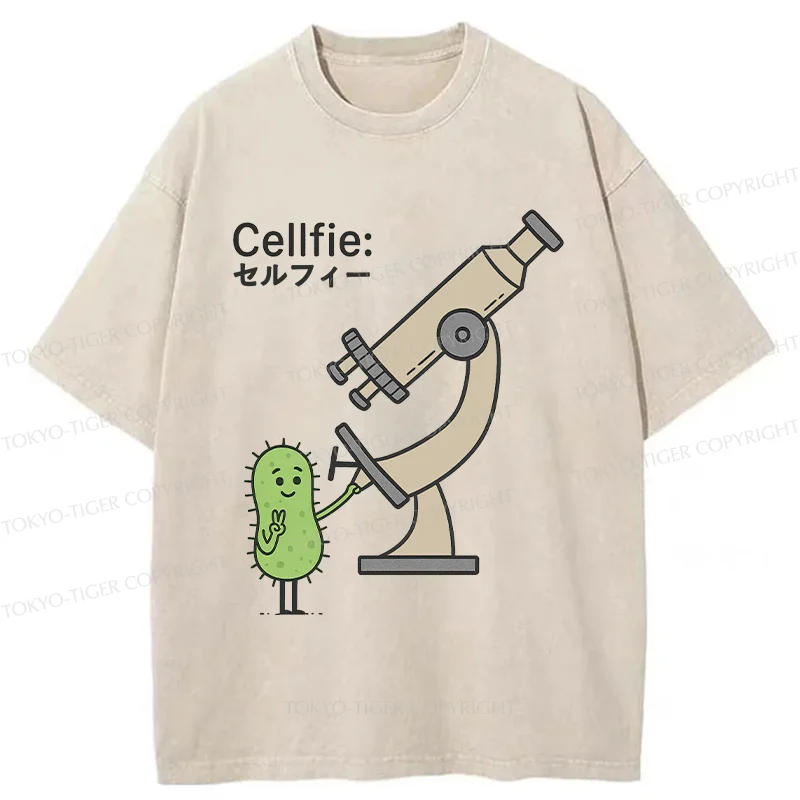 Tokyo-Tiger Cell Selfie Washed T-Shirt