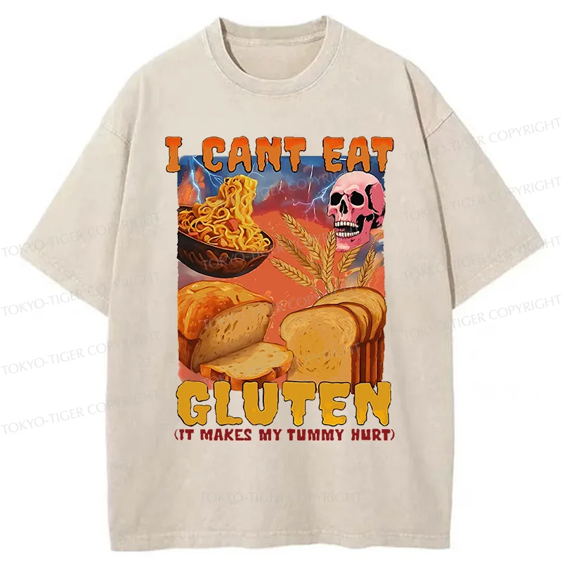 Tokyo-Tiger I Can't Eat Gluten Washed T-Shirt