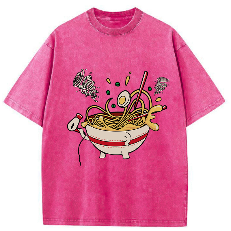 Tokyo-Tiger Ramen In The Wind Washed T-Shirt