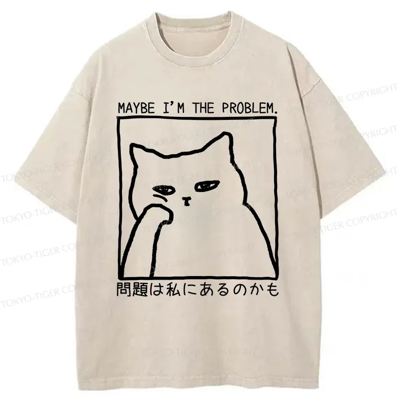 Tokyo-Tiger Cat Is Doubting Itself Washed T-Shirt