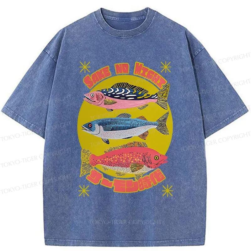 Tokyo-Tiger Vintage Japanese Sardines Washed T-Shirt