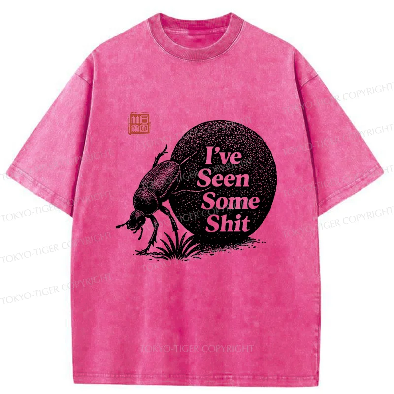 Tokyo-Tiger Funny Dung Beetle Washed T-Shirt