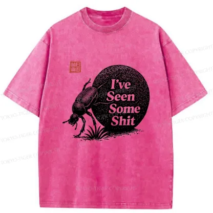 Tokyo-Tiger Funny Dung Beetle Washed T-Shirt