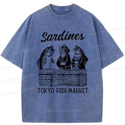 Tokyo-Tiger Sardine Merchant Washed T-Shirt