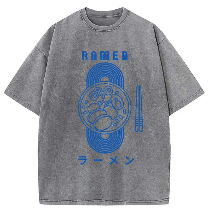 Tokyo-Tiger A Bowl Of Ramen Washed T-Shirt-tokyo-tiger
