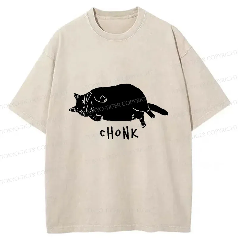 Tokyo-Tiger Chonk Cat Washed T-Shirt