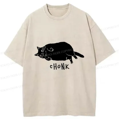 Tokyo-Tiger Chonk Cat Washed T-Shirt