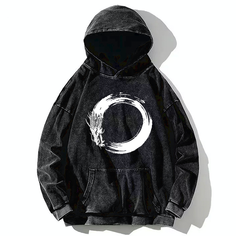 Tokyo-Tiger Dragon's Circle Washed Hoodie