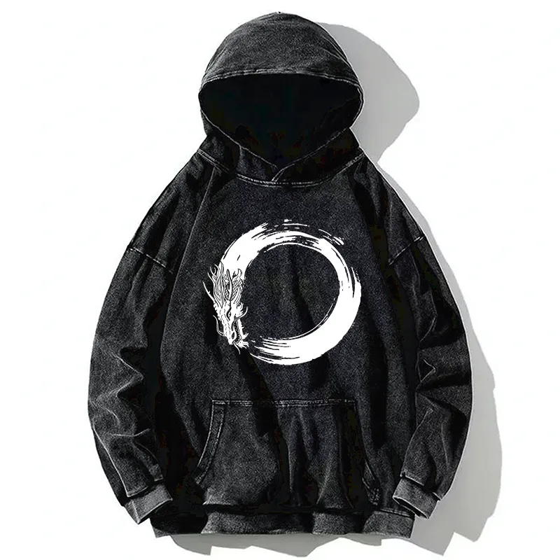 Tokyo-Tiger Dragon's Circle Washed Hoodie