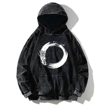 Tokyo-Tiger Dragon's Circle Washed Hoodie