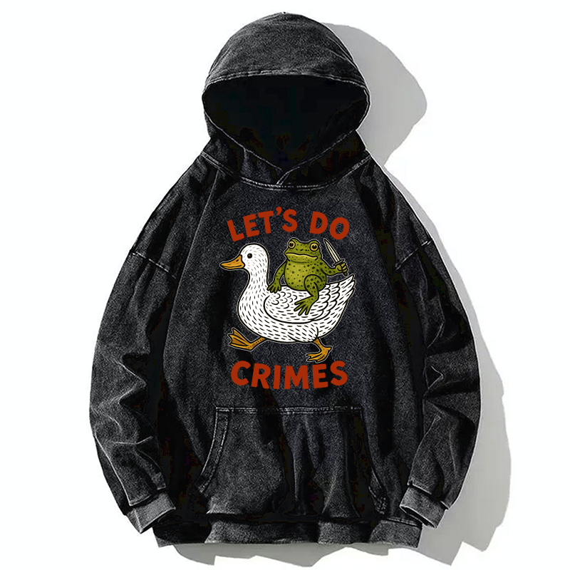 Tokyo-Tiger Frog Ready To Commit Crime Washed Hoodie