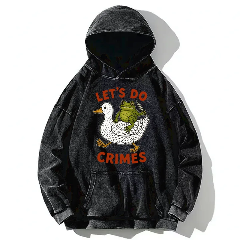 Tokyo-Tiger Frog Ready To Commit Crime Washed Hoodie