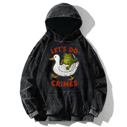 Tokyo-Tiger Frog Ready To Commit Crime Washed Hoodie