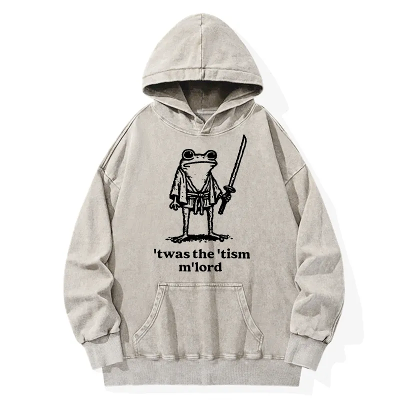 Tokyo-Tiger Focused Samurai Frog Washed Hoodie