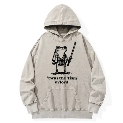 Tokyo-Tiger Focused Samurai Frog Washed Hoodie