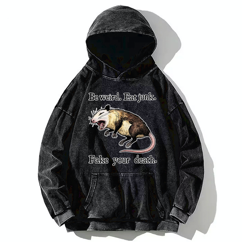 Tokyo-Tiger Focused Samurai Raccoon Washed Hoodie