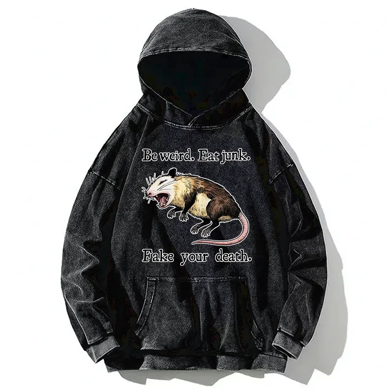 Tokyo-Tiger Focused Samurai Raccoon Washed Hoodie