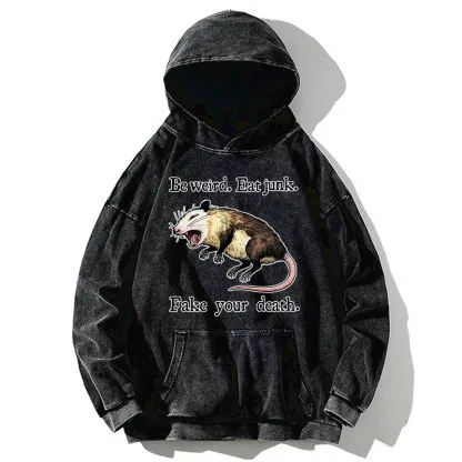 Tokyo-Tiger Focused Samurai Raccoon Washed Hoodie