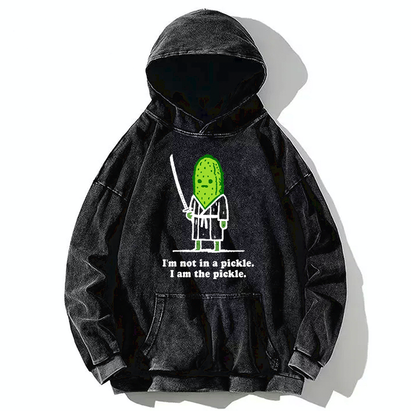 Tokyo-Tiger Funny Cucumber Samurai Washed Hoodie
