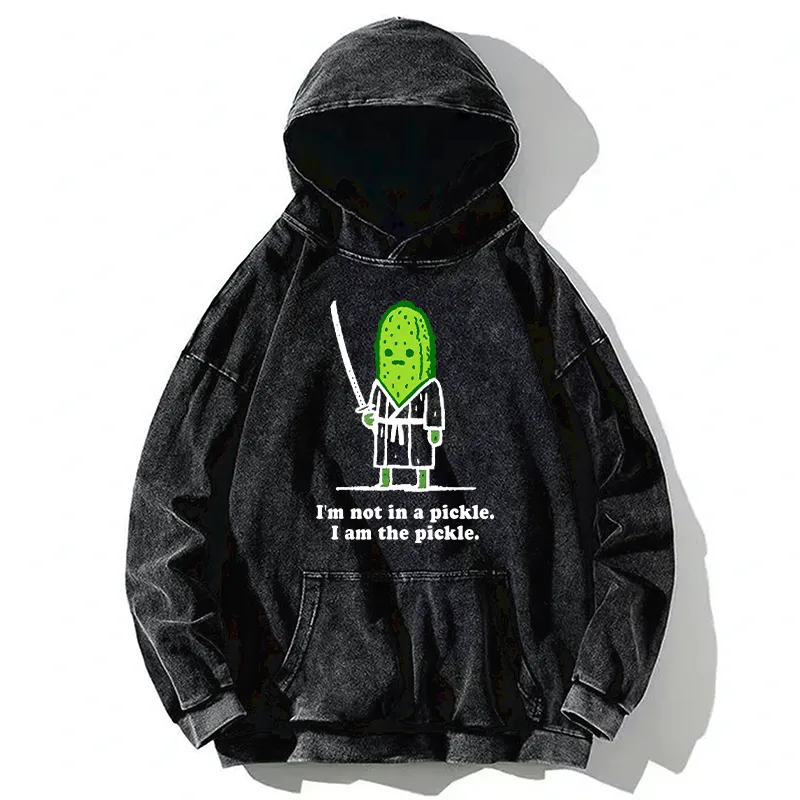 Tokyo-Tiger Funny Cucumber Samurai Washed Hoodie