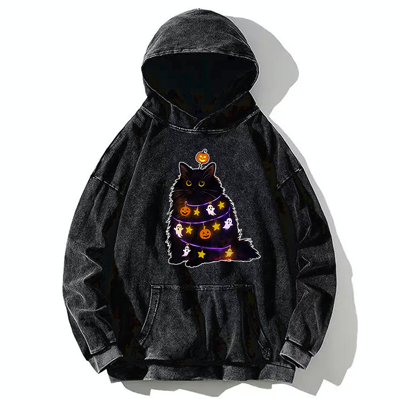 Tokyo-Tiger Halloween Cat Washed Hoodie