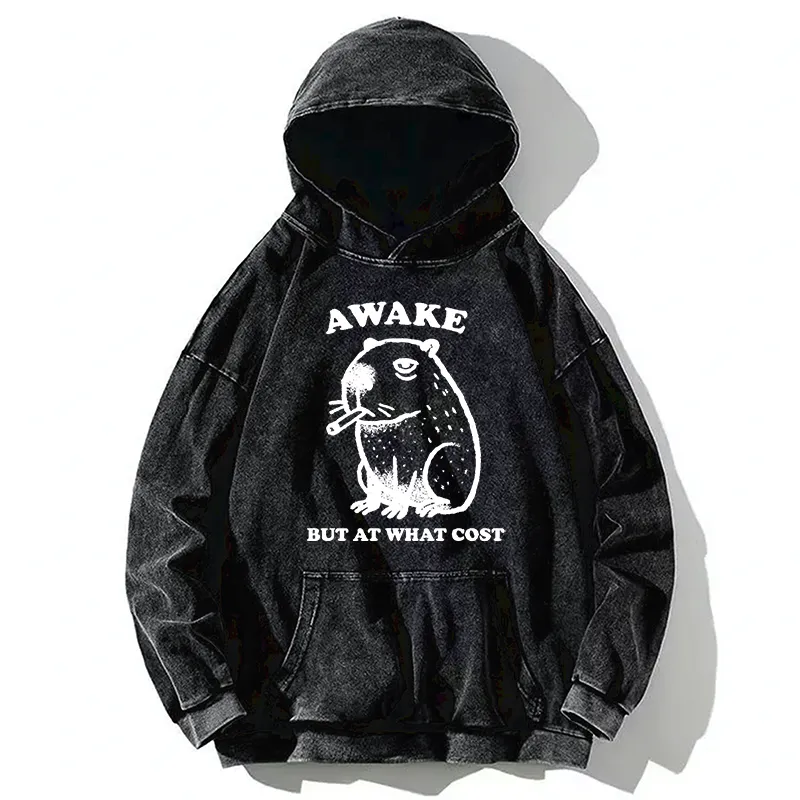 Tokyo-Tiger Smoking Capybara Washed Hoodie
