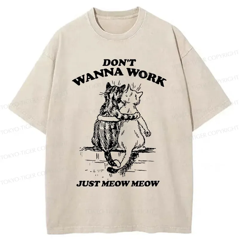 Tokyo-Tiger Cats Hugging Each Other Washed T-Shirt