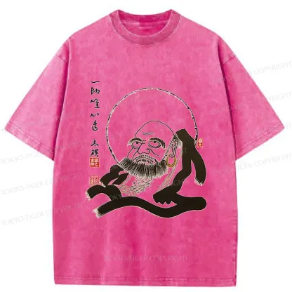Tokyo-Tiger Funny Buddha Washed T-Shirt