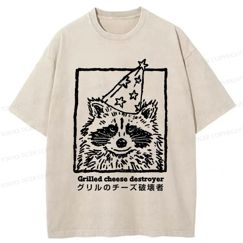 Tokyo-Tiger Cute Destroyer Washed T-Shirt