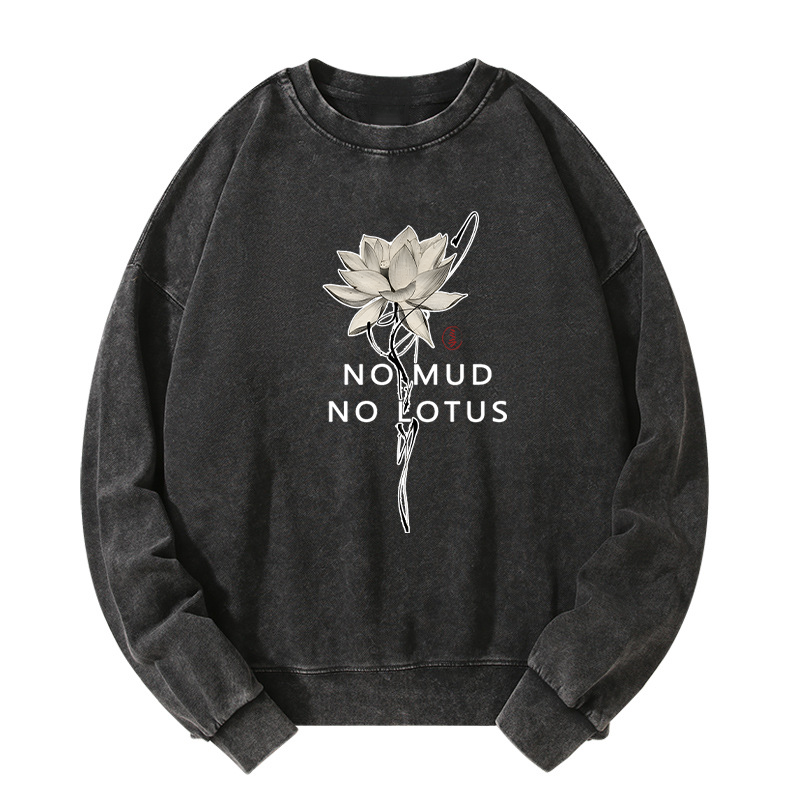 Tokyo-Tiger Japanese Zen Lotus Washed Sweatshirt