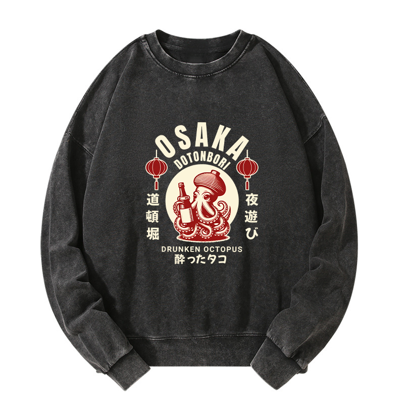 Tokyo-Tiger Retro Osaka Octopus Washed Sweatshirt