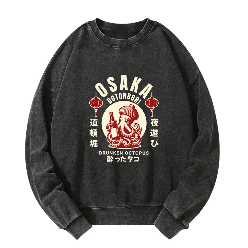 Tokyo-Tiger Retro Osaka Octopus Washed Sweatshirt Sale