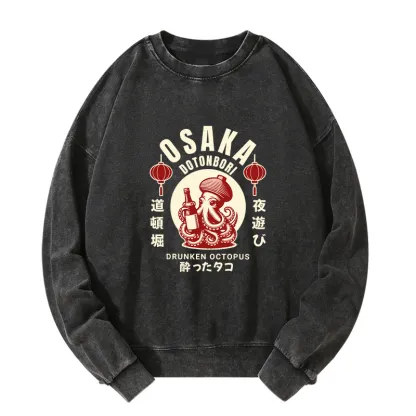 Tokyo-Tiger Retro Osaka Octopus Washed Sweatshirt