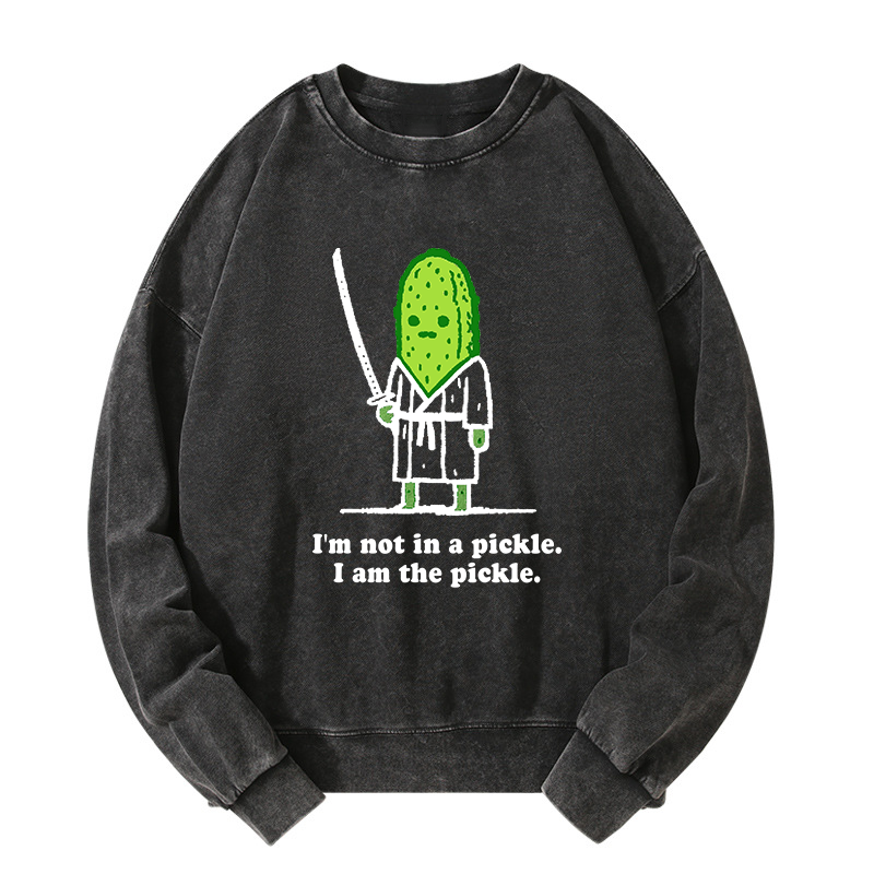 Tokyo-Tiger Funny Cucumber Samurai Washed Sweatshirt