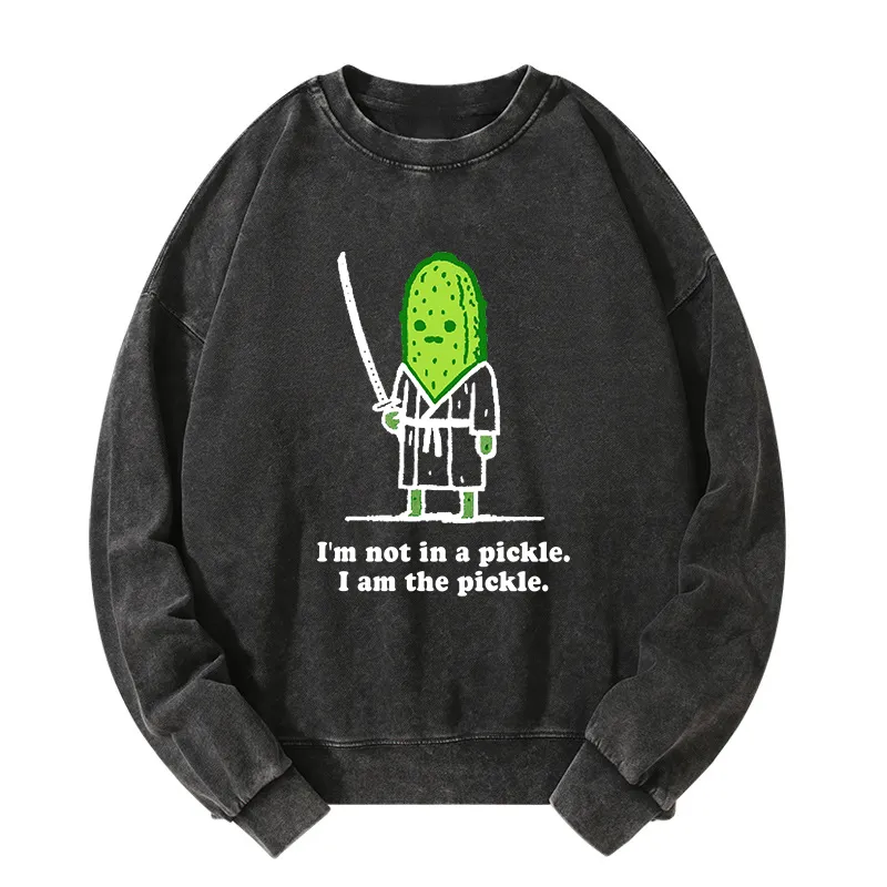 Tokyo-Tiger Funny Cucumber Samurai Washed Sweatshirt