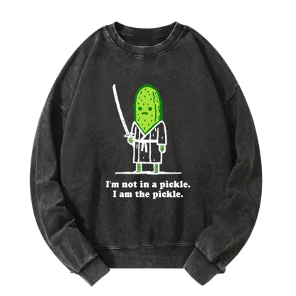 Tokyo-Tiger Funny Cucumber Samurai Washed Sweatshirt