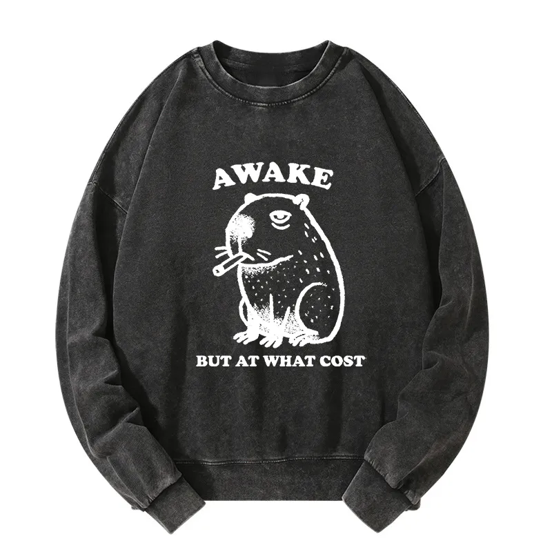 Tokyo-Tiger Smoking Capybara Washed Sweatshirt