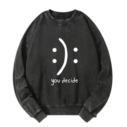 Tokyo-Tiger Laugh Or Sad Washed Sweatshirt