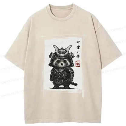 Tokyo-Tiger Samurai Baby Raccoon Washed T-Shirt